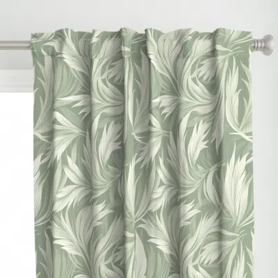 Spoonflower Monochrome Pastel Sage Curtain Panel