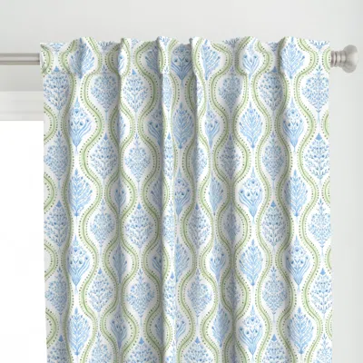 Spoonflower Monticello New Cobalt Curtain Panel