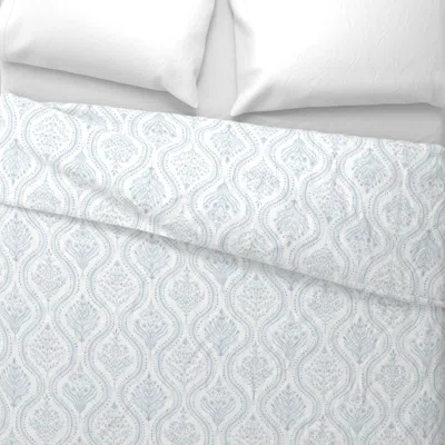 Spoonflower Monticello Soft Blue Wide Cotton Sateen 3.5 oz 26" X 20" Standard Knife Edge