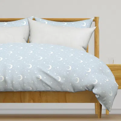 Spoonflower Moon And Star Linen On Baby Duvet Cover