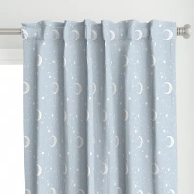 Spoonflower Moon And Star Linen On Curtain Panel