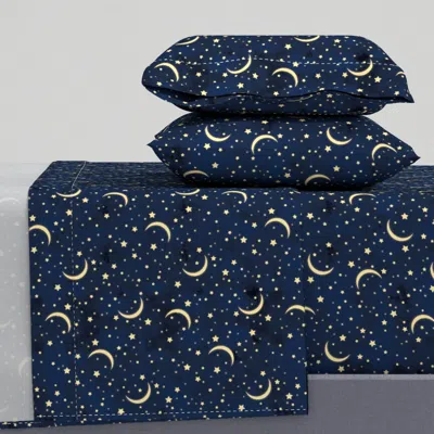 Spoonflower Moon And Stars-m King Sheet Set