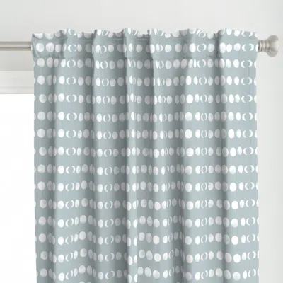 Spoonflower Moon Phases - Blue Grey Curtain Panel