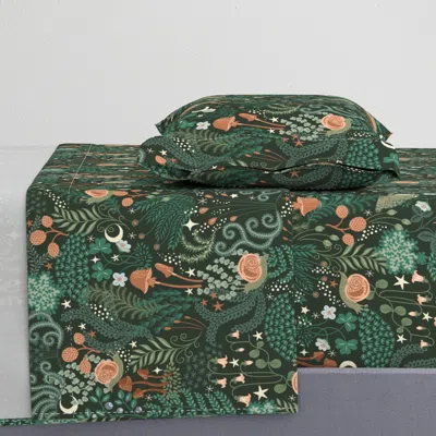 Spoonflower Moonlit Mosses Twin Sheet Set