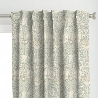 Spoonflower Morris Honeysuckle - Sea Curtain Panel