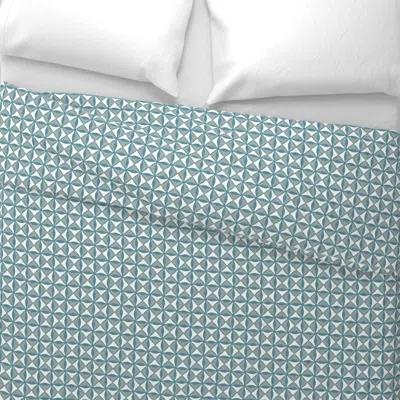 Spoonflower Moulinet Eastwood Blue Mini 3in Wide Cotton Sateen 3.5 oz 26" X 20" Standard Knife Edge