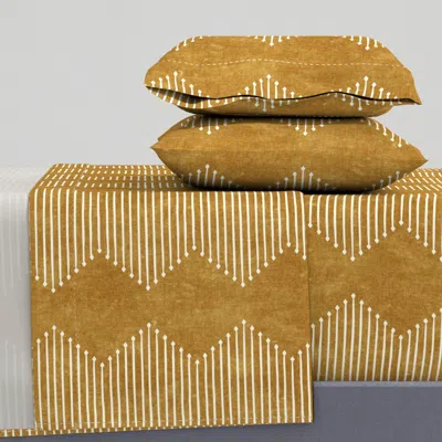 Spoonflower Mud Diamond Mustard Mud Lad19 King Sheet Set