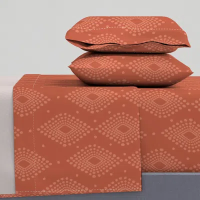 Spoonflower Mudcloth Dotty Diamonds In Tonal Copper Canyon King Sheet Set