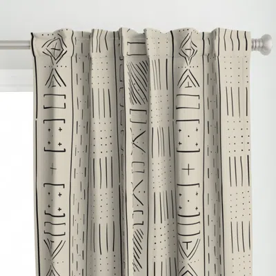 Spoonflower Mudcloth Large (bone Curtain Panel