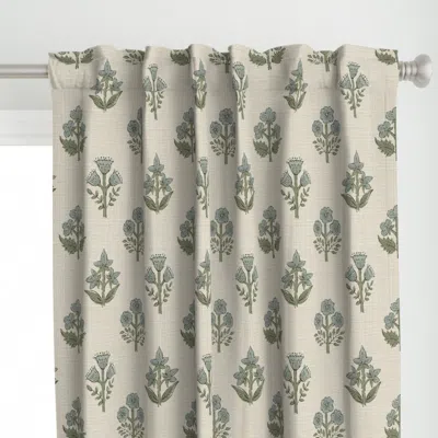 Spoonflower Mughal-flowers-block Curtain Panel