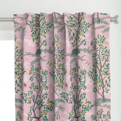 Spoonflower Multi Citrus Grove Pink Curtain Panel