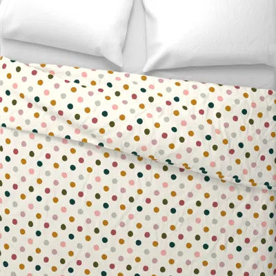 Spoonflower Multi Color Polka Dots Mustard Lilac Blush Teal Mint King Pillow Sham