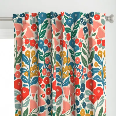 Spoonflower Multicolor Bright Floral- Curtain Panel