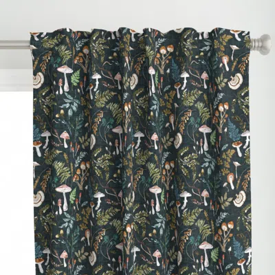 Spoonflower Mushroom Grove (midnight) Curtain Panel