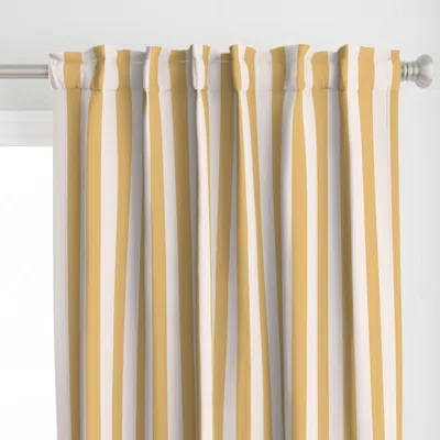 Spoonflower Mustard Yellow And Cream Curtain Panel