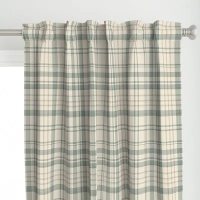 Spoonflower Muted Beige Green & Taupe Curtain Panel