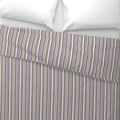 Spoonflower Muted Lavender Sage Lines Wide Cotton Sateen 3.5 oz 26" X 20" Standard Knife Edge