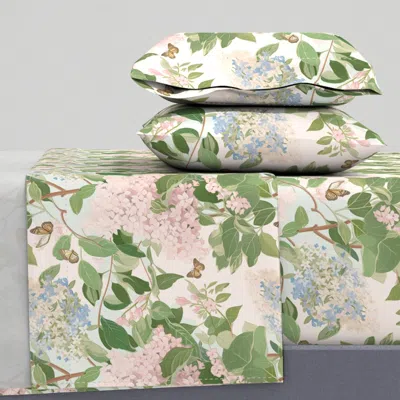 Spoonflower Muted Lilacs Queen Sheet Set