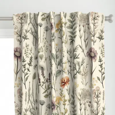 Spoonflower Muted Meadow Botanic Curtain Panel