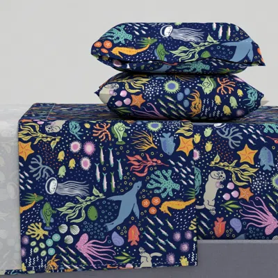 Spoonflower My Pacific Ocean Sea Life Backyard King Sheet Set