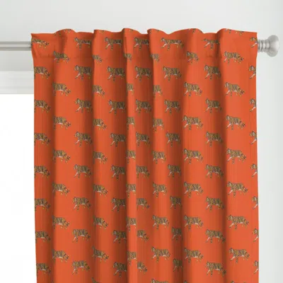 Spoonflower My Tiger Friend Red Small Curtain Panel