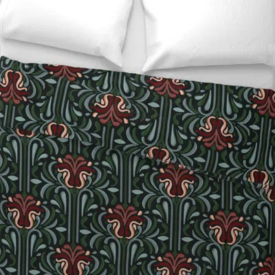 Spoonflower Mystic Rose Art Nouveau Floral Large Scale Wide Cotton Sateen 3.5 oz 26" X 20" Standard Knife Edge