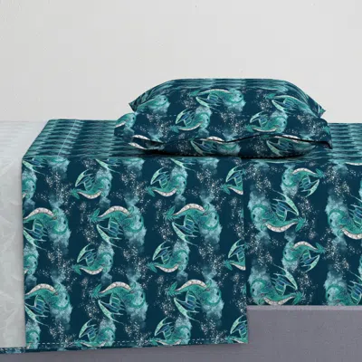 Spoonflower Mythical Dragons Twin Sheet Set