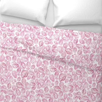Spoonflower Nantucket Oyster - Hot Pink Wide Cotton Sateen 3.5 oz 26" X 20" Standard Knife Edge