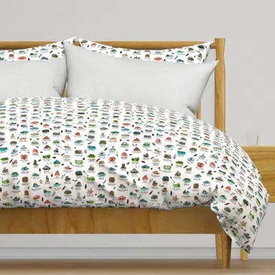 Spoonflower National Parks White Road Trip Duvet Cover