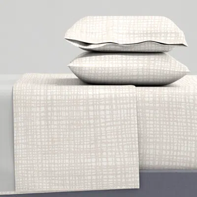 Spoonflower Natural Coarse Canvas Beige Large Queen Sheet Set