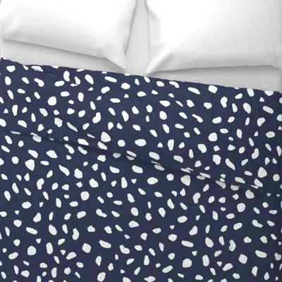 Spoonflower Nautical Abstract Speckled Leopard Animal Spots-mono Dark Navy And White King Pillow Sha