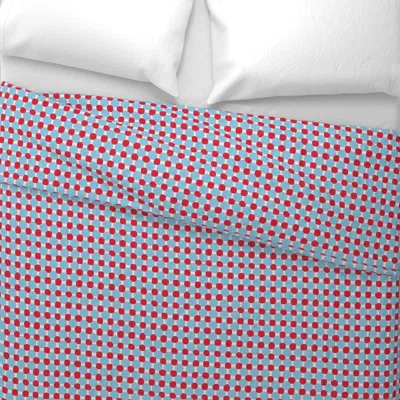 Spoonflower Nautical Ahoy Geo Blue Red Small Wide Cotton Sateen 3.5 oz 26" X 20" Standard Knife Edge
