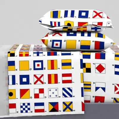 Spoonflower Nautical Flags Alphabet And Numbers Full Sheet Set