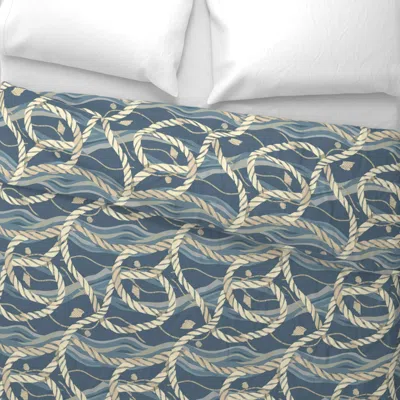 Spoonflower Nautical Ropes And Shells Wide Cotton Sateen 3.5 oz 26" X 20" Standard Knife Edge