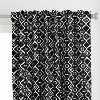 Spoonflower Navajo - Black & White Curtain Panel