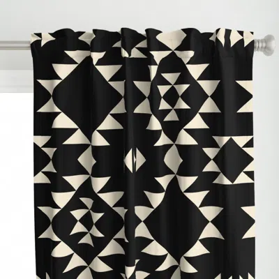 Spoonflower Navajo Black Ivory - Curtain Panel