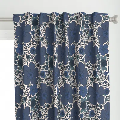 Spoonflower Navy Cottagecore - Large Curtain Panel
