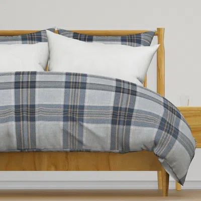 Spoonflower Navy Denim Goldenrod Weathered Duvet Cover