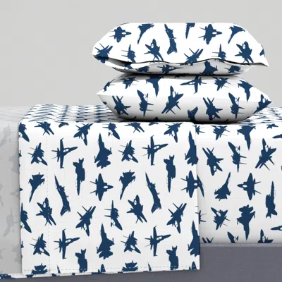 Spoonflower Navy Fighter Jets // Large Full Sheet Set