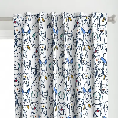 Spoonflower Navy Outline Color Pop Curtain Panel