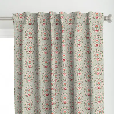 Spoonflower Nella (beige) (small) Curtain Panel In Gray