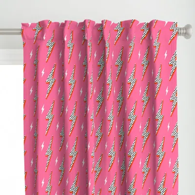 Spoonflower Neon Pink Lightning Bolt Curtain Panel