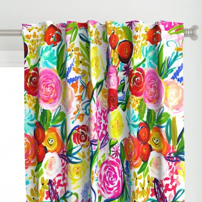 Spoonflower Neon Summer Floral (large Curtain Panel