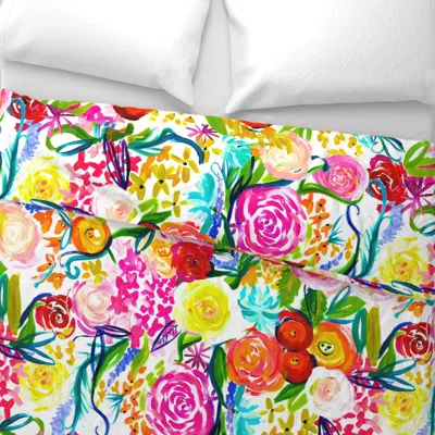 Spoonflower Neon Summer Floral (large Size 36" Repeat) Wide Cotton Sateen 3.5 oz 26" X 20" Standard Knife Edge