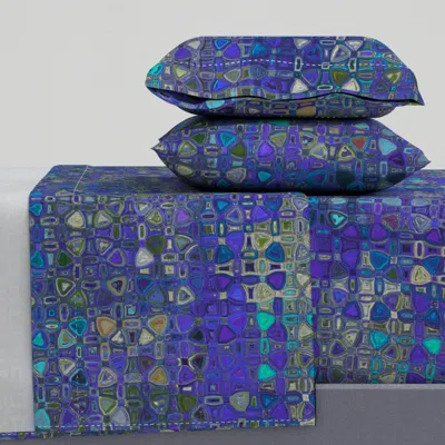 Spoonflower Nepenthe - Lapis Queen Sheet Set