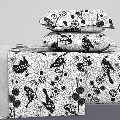 Spoonflower Nest Builders Queen Sheet Set