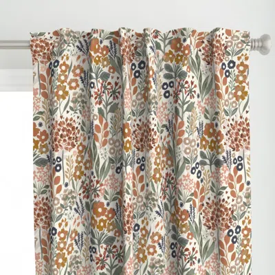 Spoonflower Neutral Botanical Garden Curtain Panel