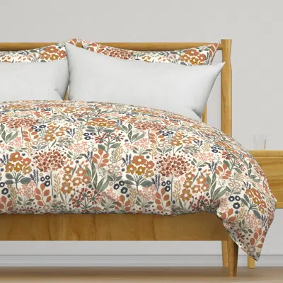 Spoonflower Neutral Botanical Garden Duvet Cover