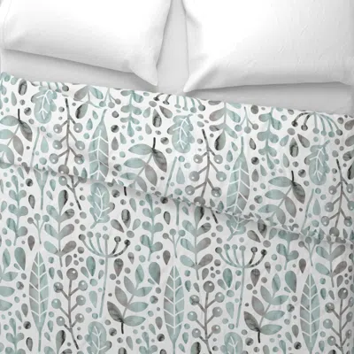 Spoonflower Neutral Retreat - Frozen Leaves - Large Scale Wide Cotton Sateen 3.5 oz 26" X 20" Standard Knife Edg