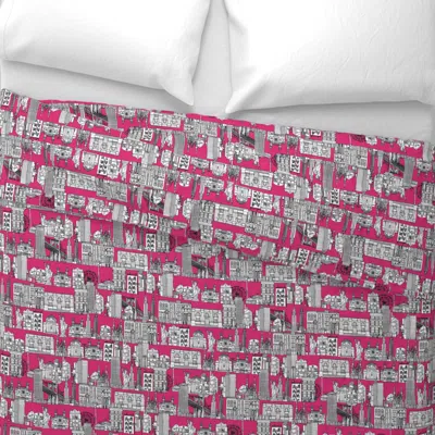 Spoonflower New York Pink Wide Cotton Sateen 3.5 oz 26" X 20" Standard Knife Edge